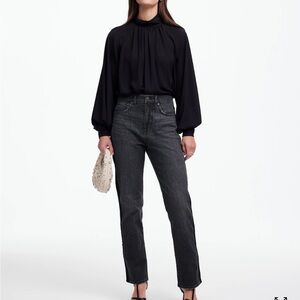 Madewell The '90s Straight Jean in Rojas Wash: Tux Stripe Edition size 28